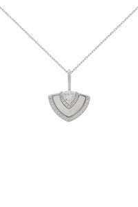 CHIC NOEL MOTHER OF PEARL FAN PENDANT SILVER Bevilles Jewellers 