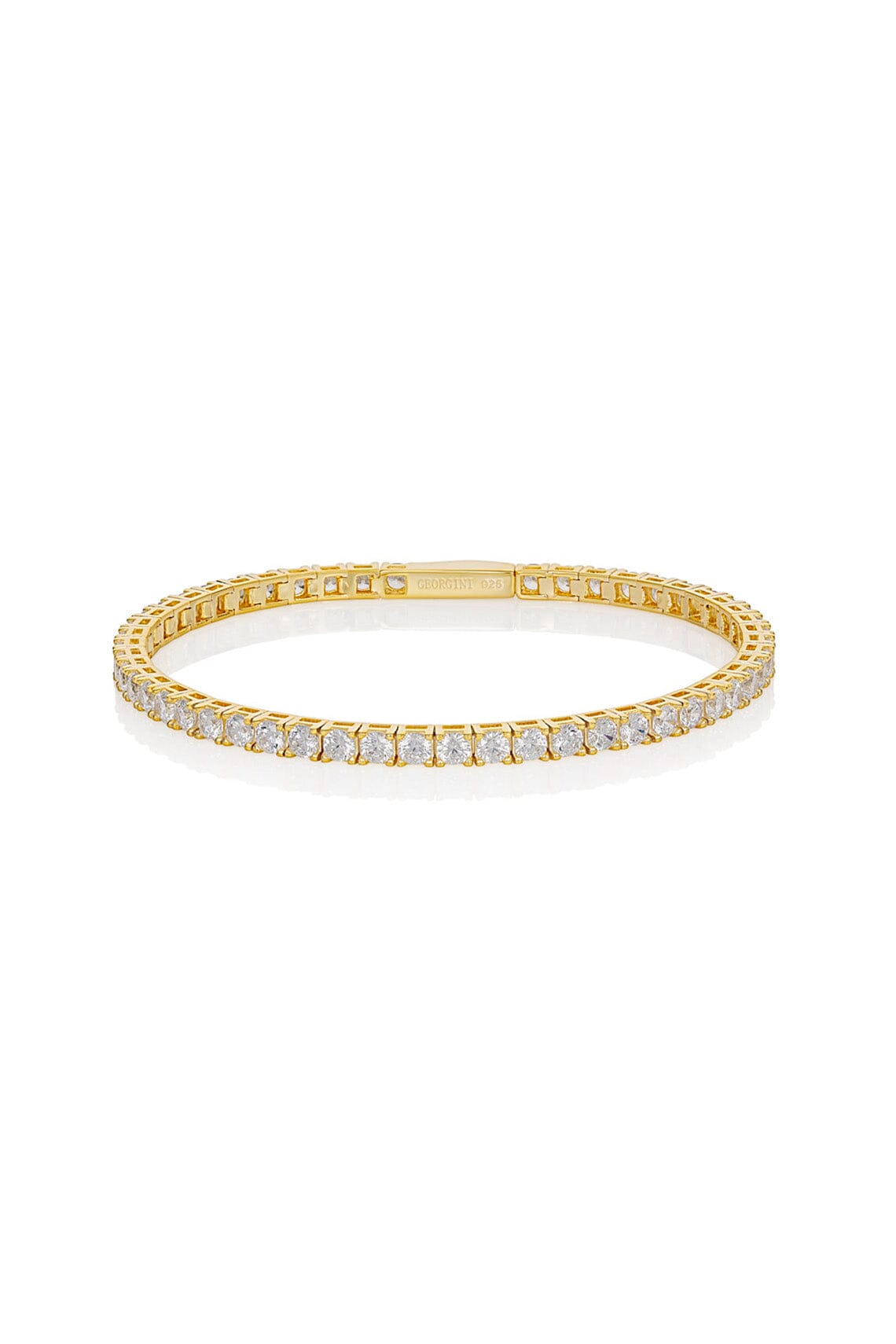 SELENA 3MM TENNIS BRACELET GOLD SMALL 16.5CM Bevilles Jewellers 