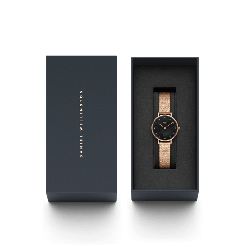 Daniel Wellington Petite 28 Lumine Rose Gold Mother of Pearl Black Watch Watches Daniel Wellington 