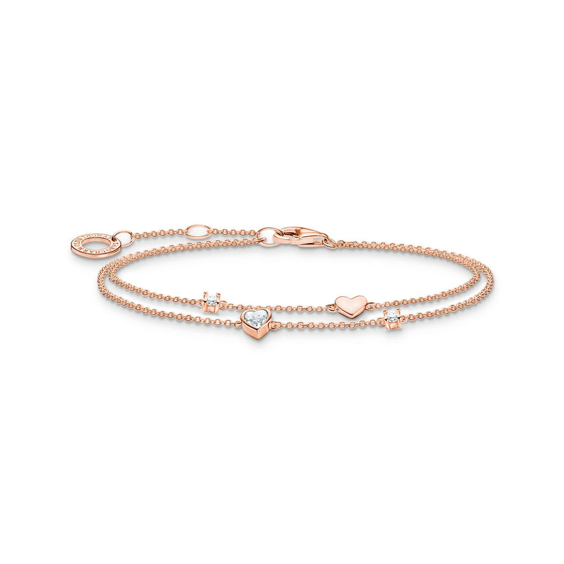 Thomas Sabo Bracelet with hearts and white stones rose gold Bracelets Thomas Sabo 