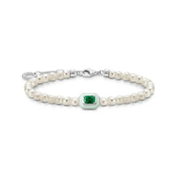THOMAS SABO Bracelet Pearls With Green Stone Bracelets Thomas Sabo 