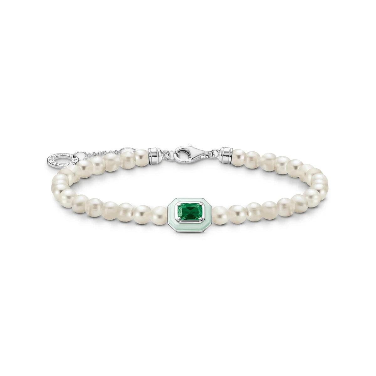THOMAS SABO Bracelet Pearls With Green Stone Bracelets Thomas Sabo 