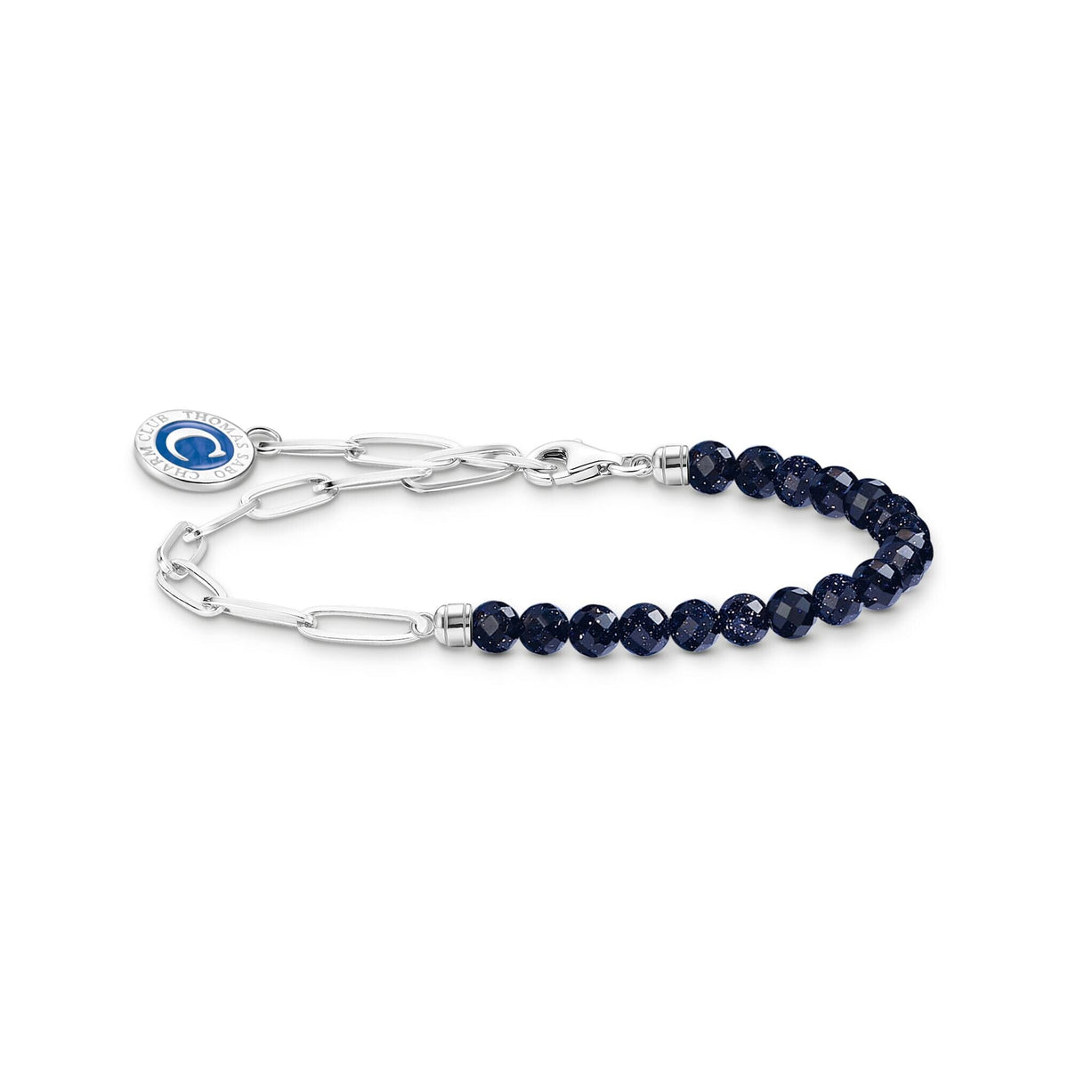 THOMAS SABO Silver Charm Bracelet With Dark Blue Sandstone Bracelets THOMAS SABO Charmista 