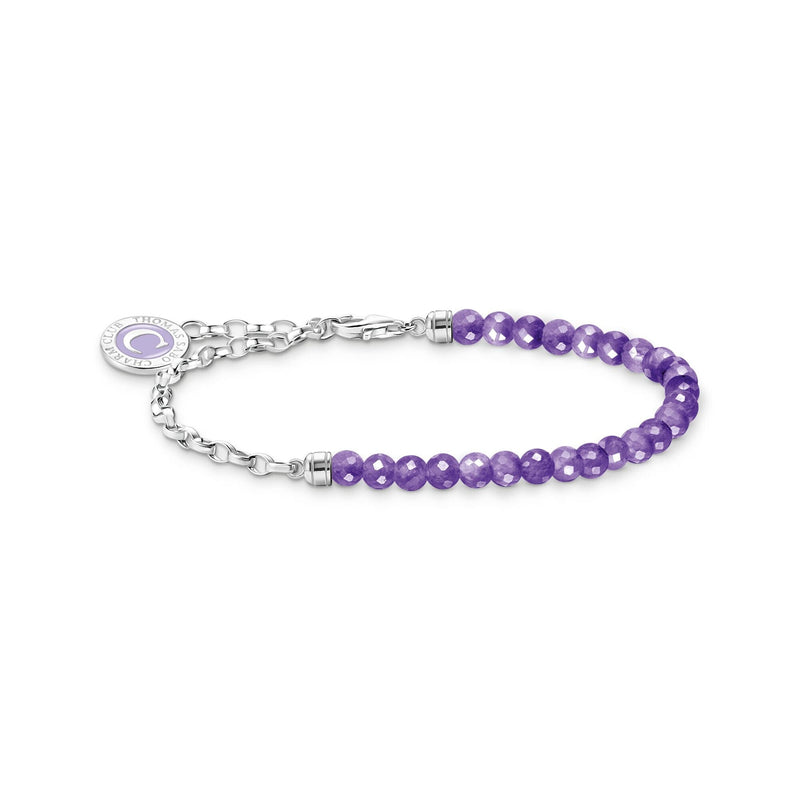 THOMAS SABO Silver Member Charm Bracelet with Violet Imitation Amethyst Beads Bracelets THOMAS SABO Charmista 