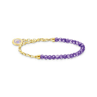 THOMAS SABO Gold Member Charm Bracelet with Violet Beads Bracelets THOMAS SABO Charmista 