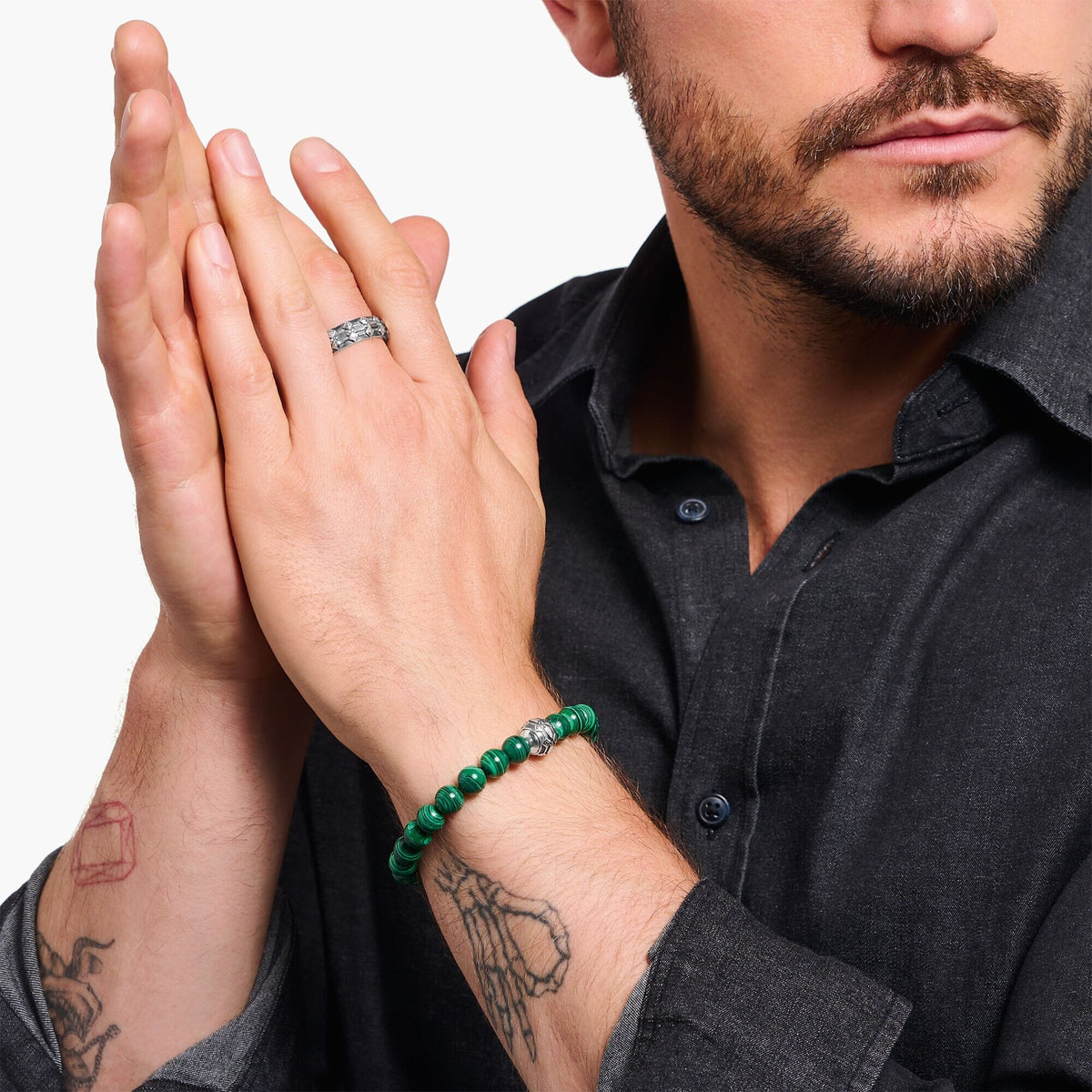 THOMAS SABO Malachite and Red Tiger's Eye Bead Bracelet Bracelets Thomas Sabo 