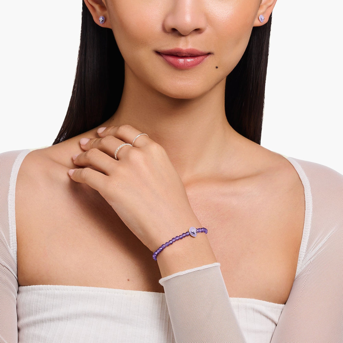 THOMAS SABO Alien Bracelet with Imitation Amethyst Bead Bracelets THOMAS SABO Charmista 