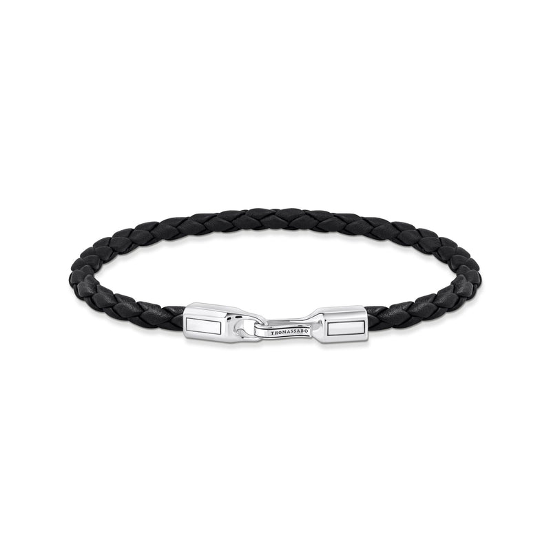 THOMAS SABO Bracelet with Braided, Black Leather Bracelets THOMAS SABO 