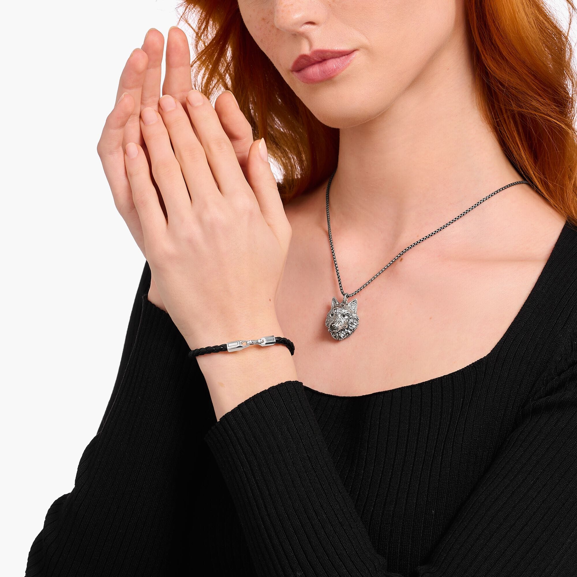 THOMAS SABO Bracelet with Braided, Black Leather Bracelets THOMAS SABO 