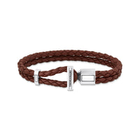 THOMAS SABO Double Bracelet with Braided, Brown Leather Bracelets THOMAS SABO 