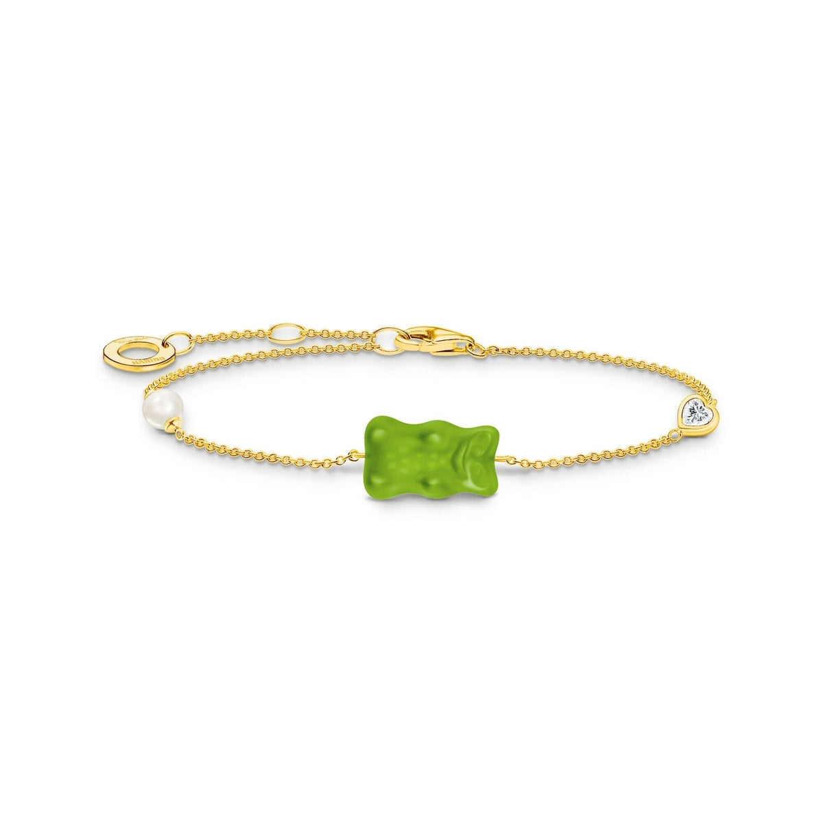 THOMAS SABO Bracelet with green goldbears & freshwater pearl Bracelets THOMAS SABO 