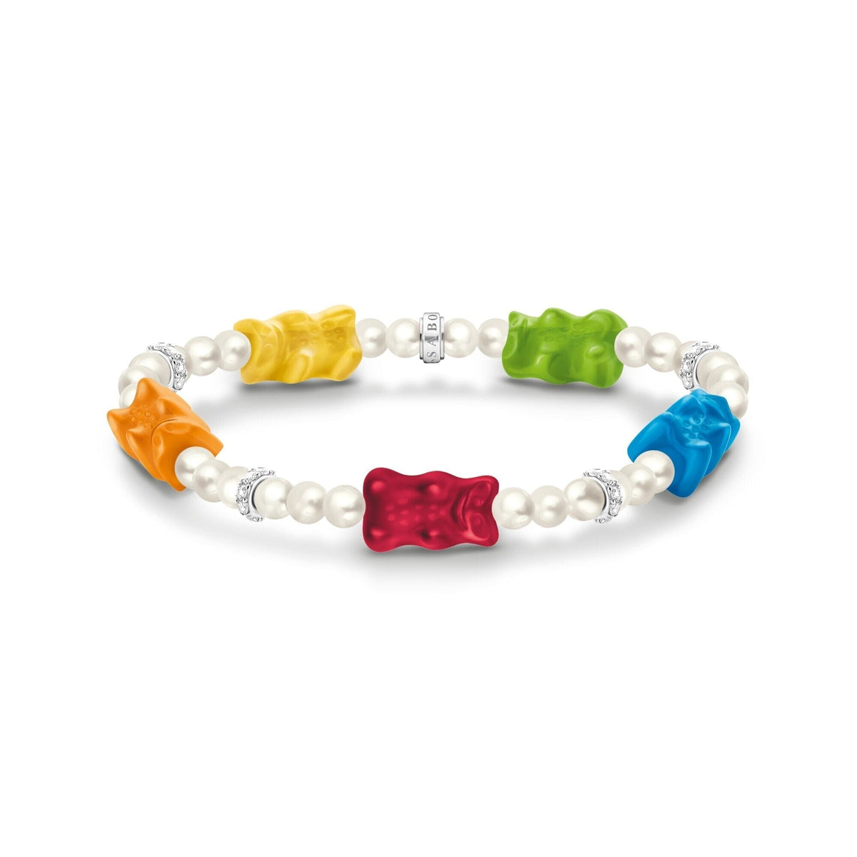 THOMAS SABO Pearl bracelet with 5 colourful goldbears Bracelets THOMAS SABO 
