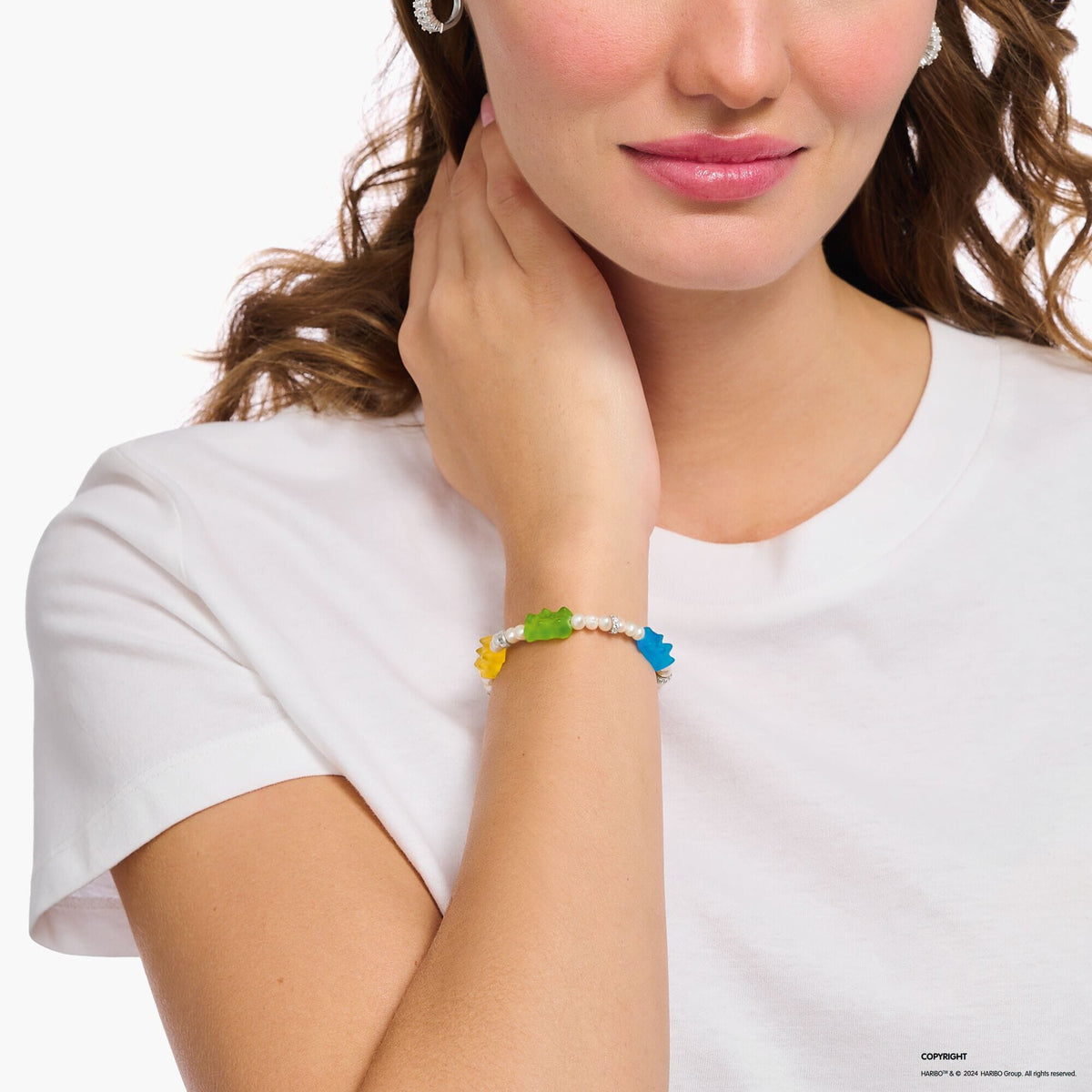 THOMAS SABO Pearl bracelet with 5 colourful goldbears Bracelets THOMAS SABO 