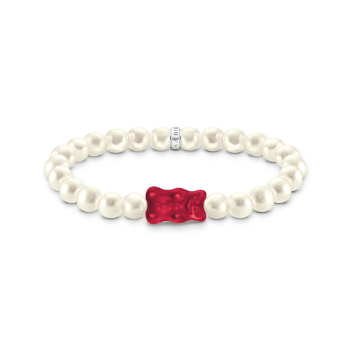 THOMAS SABO Pearl bracelet with red goldbears Bracelets THOMAS SABO 