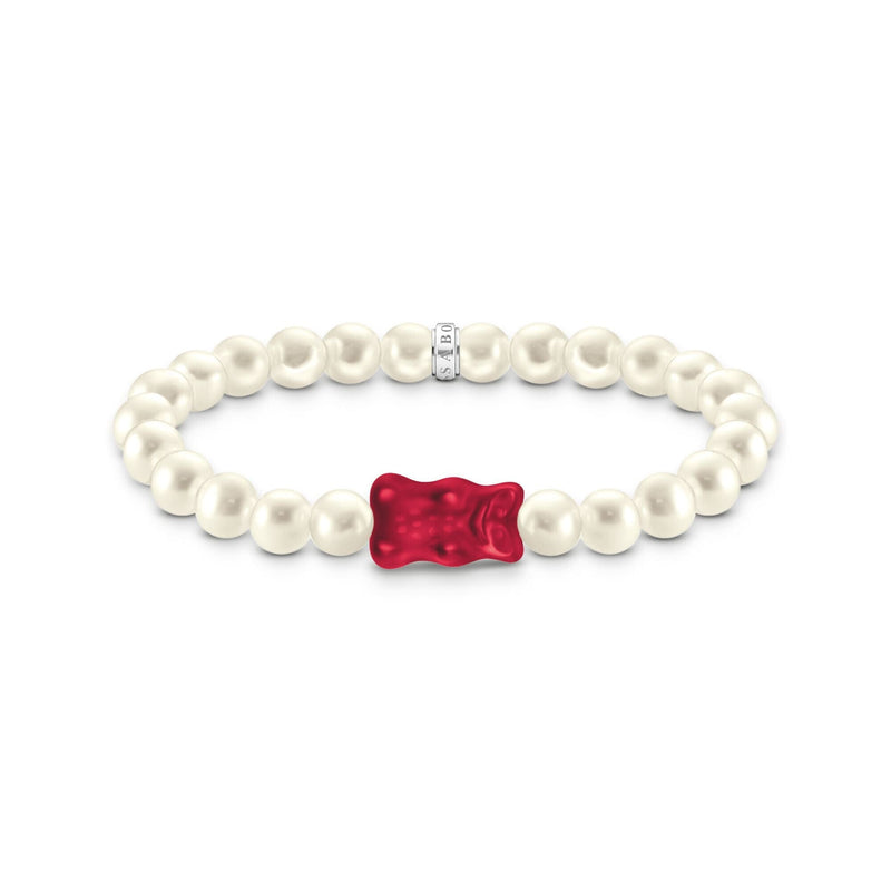 THOMAS SABO Pearl bracelet with red goldbears Bracelets THOMAS SABO 