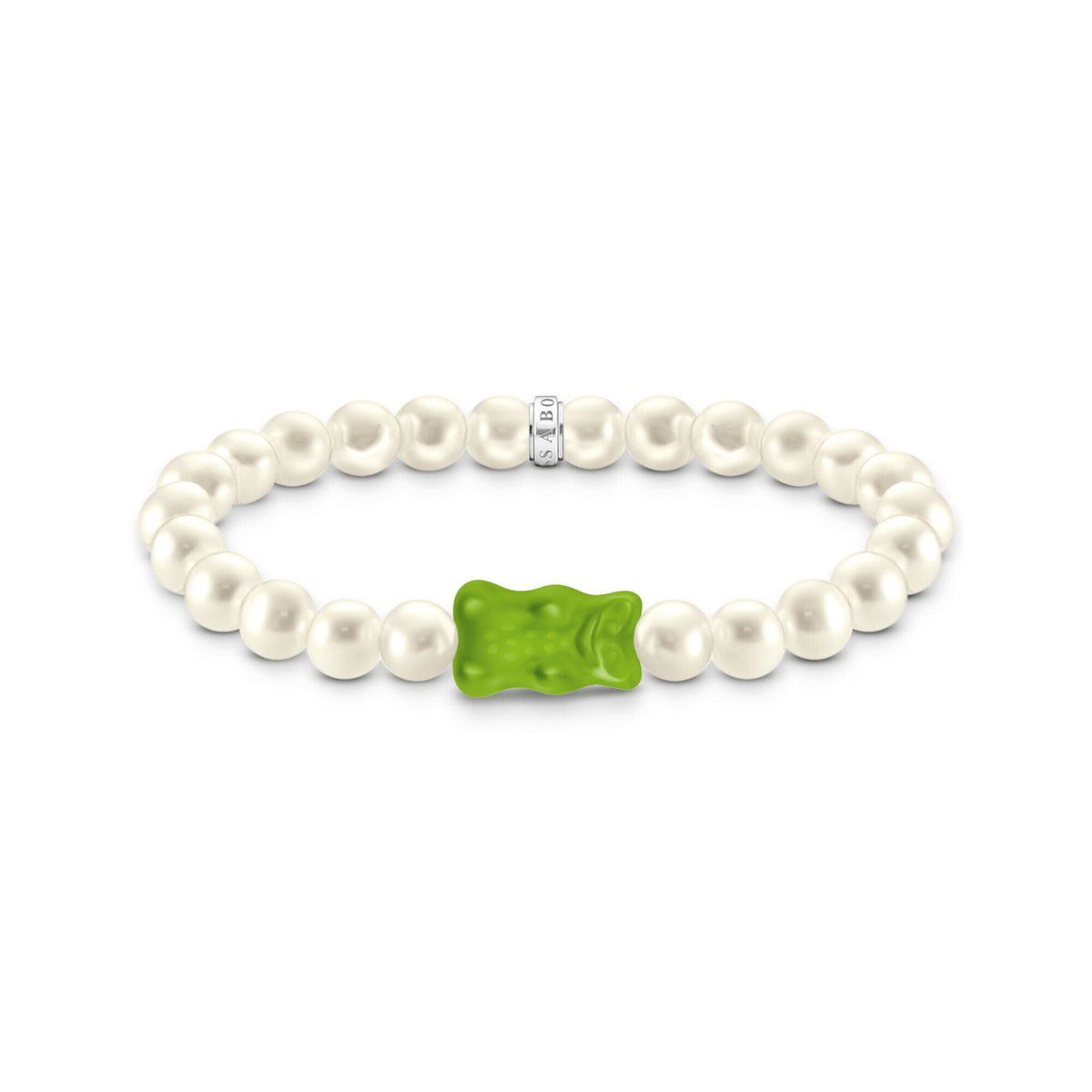 THOMAS SABO Pearl bracelet with green goldbears Bracelets THOMAS SABO 