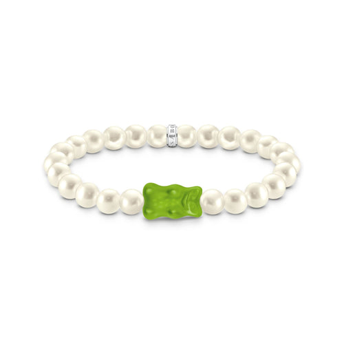 THOMAS SABO Pearl bracelet with green goldbears Bracelets THOMAS SABO 