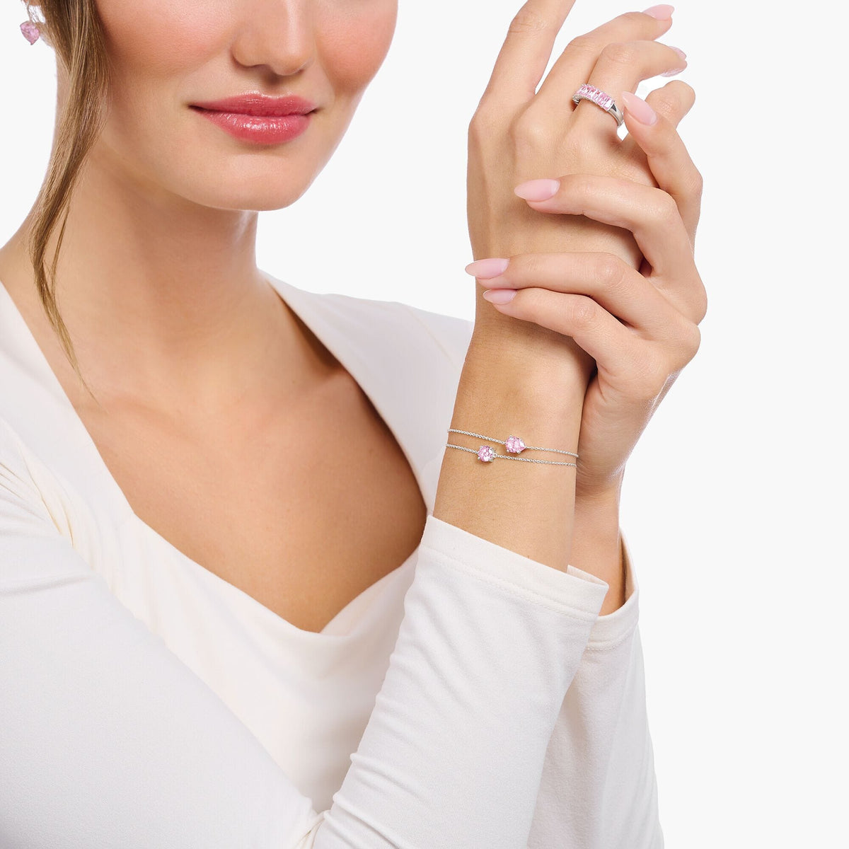 THOMAS SABO Bracelet with pink zirconia pendant Bracelets Thomas Sabo 