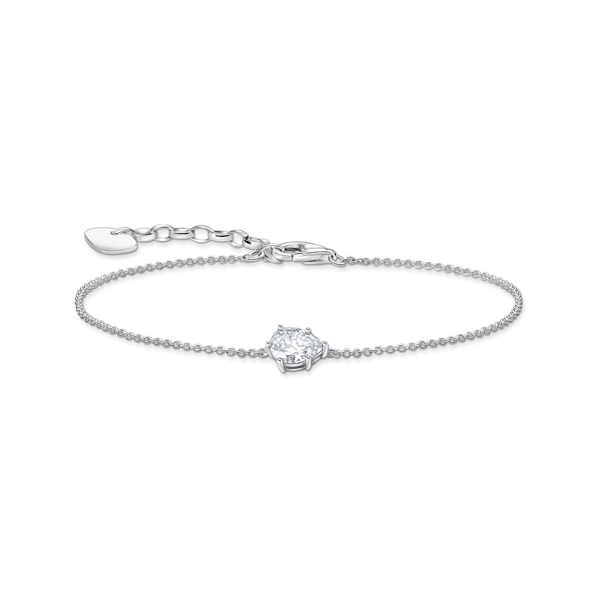 THOMAS SABO Bracelet with white drop-shaped pedant - silver Bracelets Thomas Sabo 