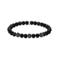 THOMAS SABO Obsidian bracelet with three zirconia beads Bracelets Thomas Sabo 