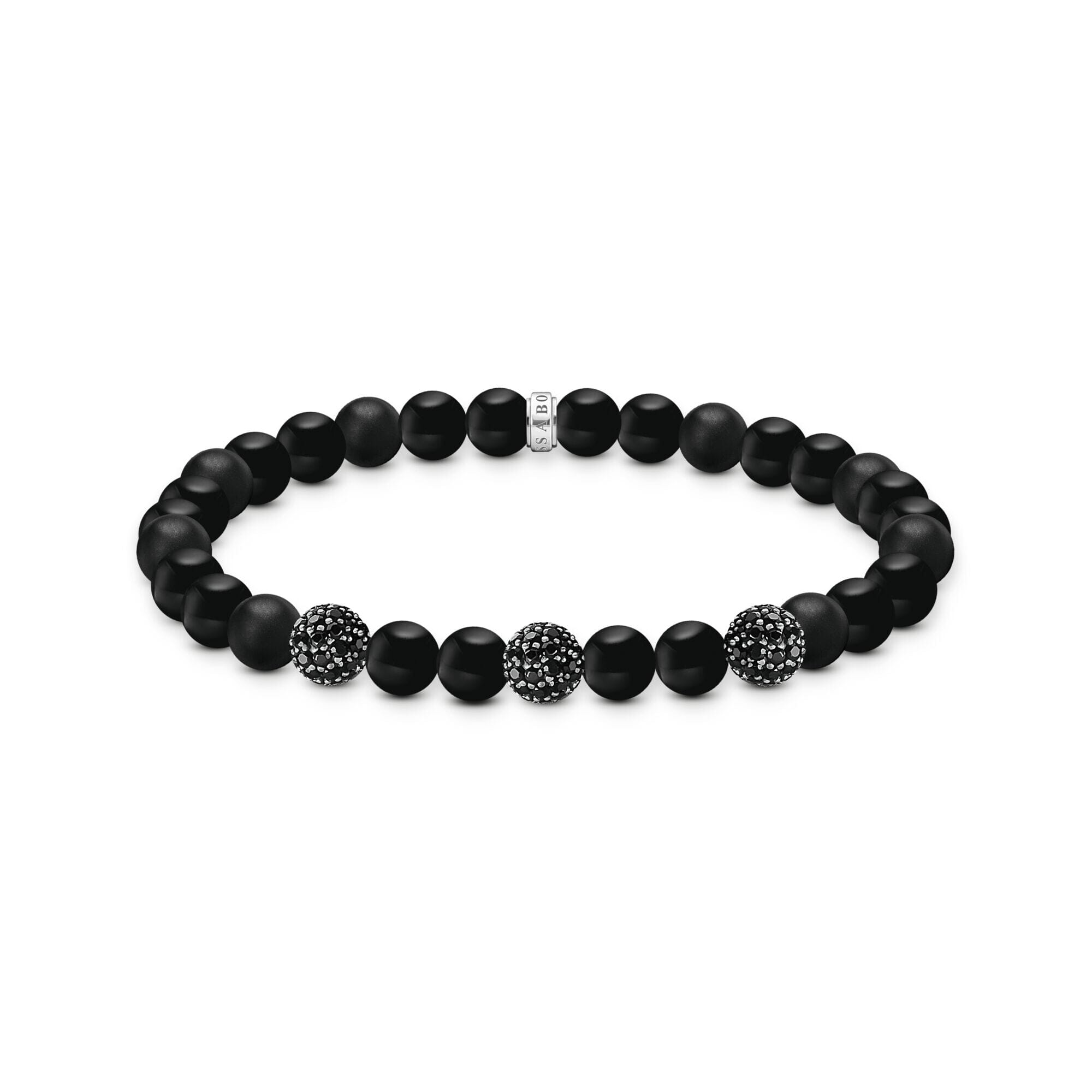 THOMAS SABO Obsidian bracelet with three zirconia beads Bracelets Thomas Sabo 