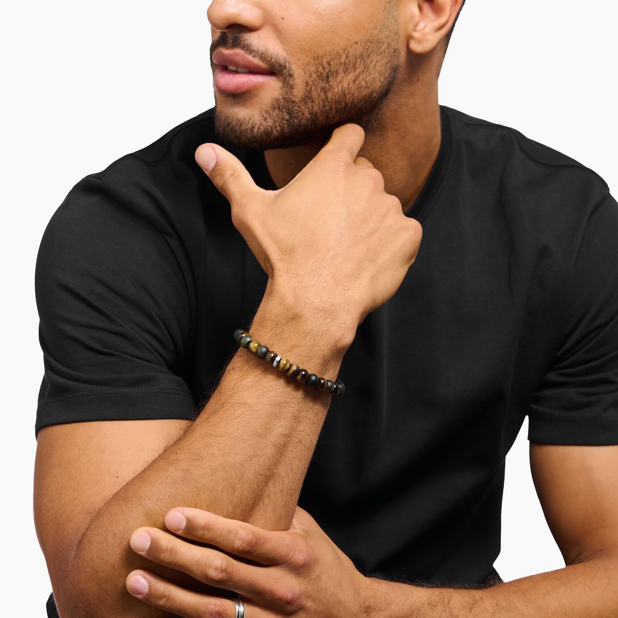 THOMAS SABO Beaded bracelet with blue & gold tiger's eye Bracelets Thomas Sabo 