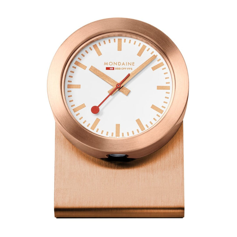 Official Swiss Railways Magnetic Desk Clock Rose Gold Clock Mondaine 