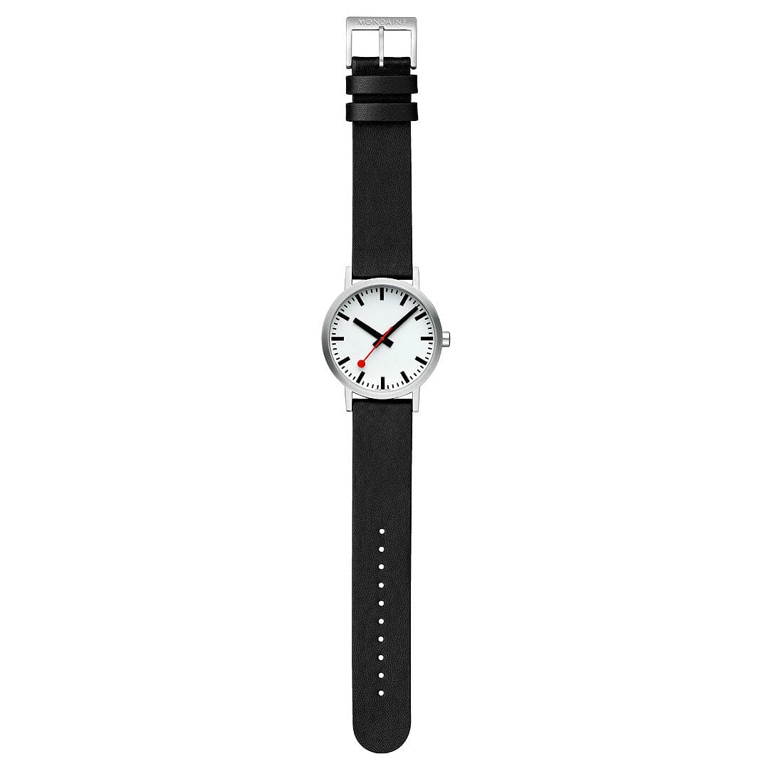 Mondaine Official Swiss Railways Classic 40mm Vegan Grape Leather Watch Watches Mondaine 