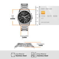 Armani Exchange Banks Black and Silver Men's Watch AX1720 Watches Armani Exchange 