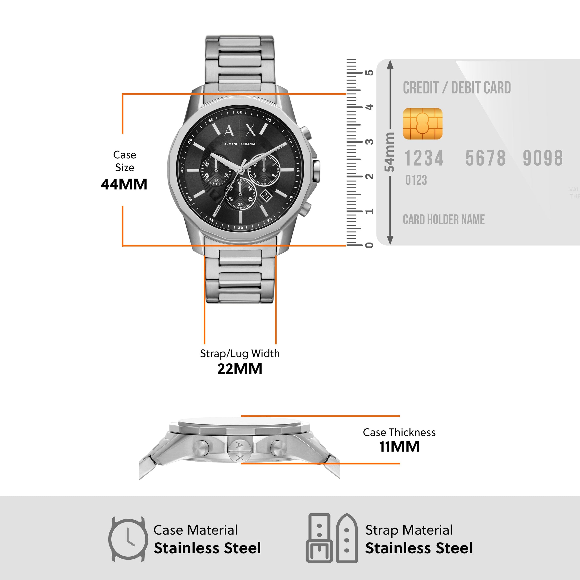 Armani Exchange Banks Black and Silver Men's Watch AX1720 Watches Armani Exchange 