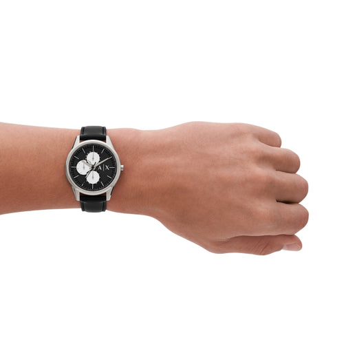 Armani Exchange Multifunction Black Leather Watch AX1872 Watches Armani Exchange 