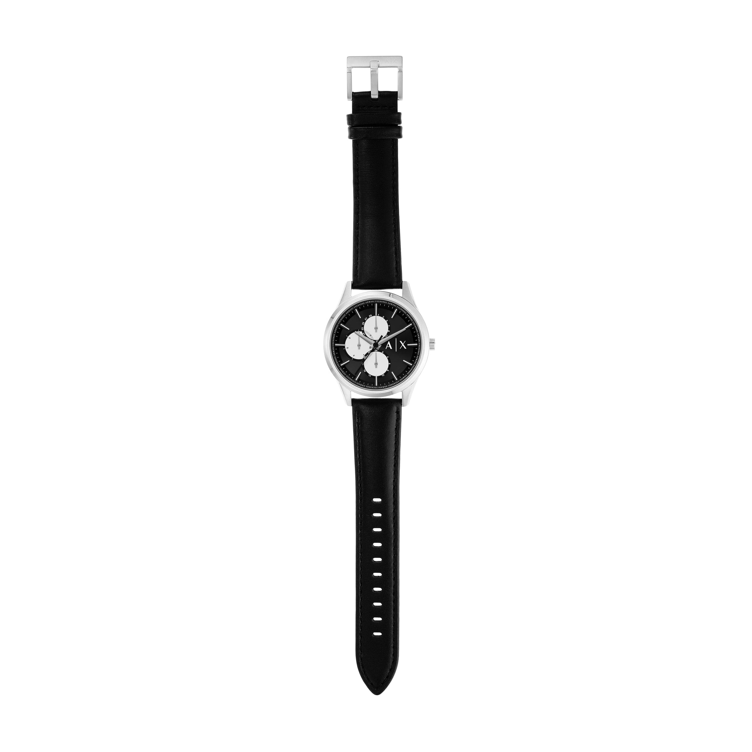 Armani Exchange Multifunction Black Leather Watch AX1872 Watches Armani Exchange 