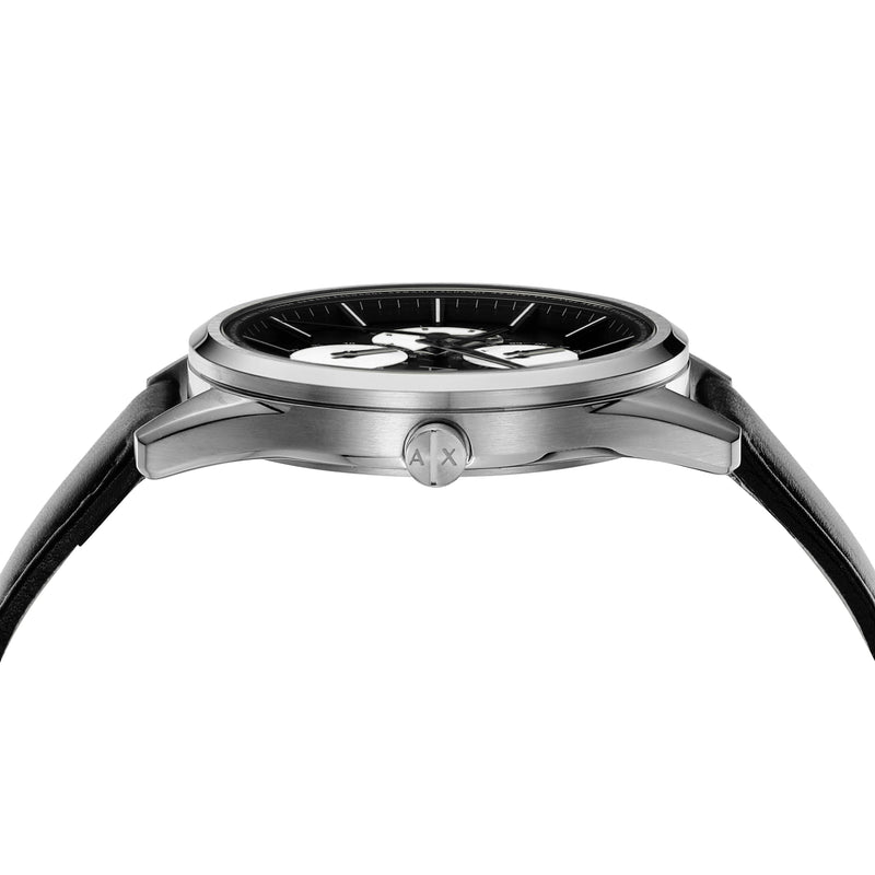 Armani Exchange Multifunction Black Leather Watch AX1872 Watches Armani Exchange 