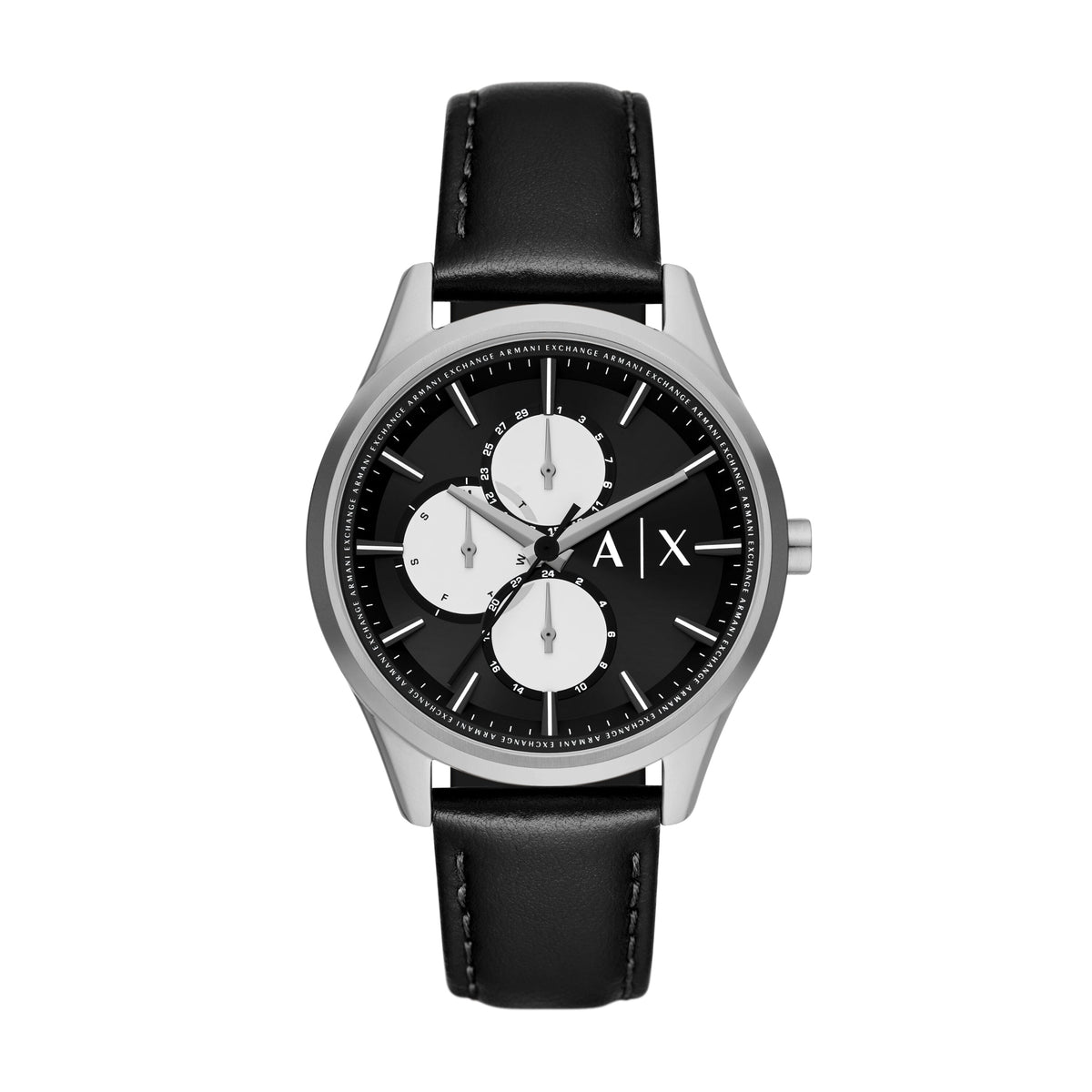 Armani Exchange Multifunction Black Leather Watch AX1872 Watches Armani Exchange 