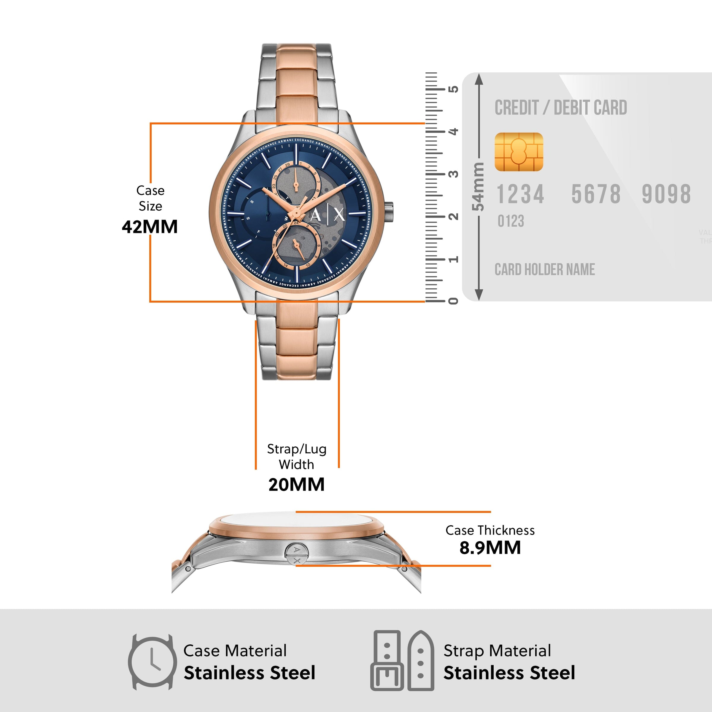 Armani Exchange Multifunction Two-Tone Stainless Steel Watch AX1874 Watches Armani Exchange 