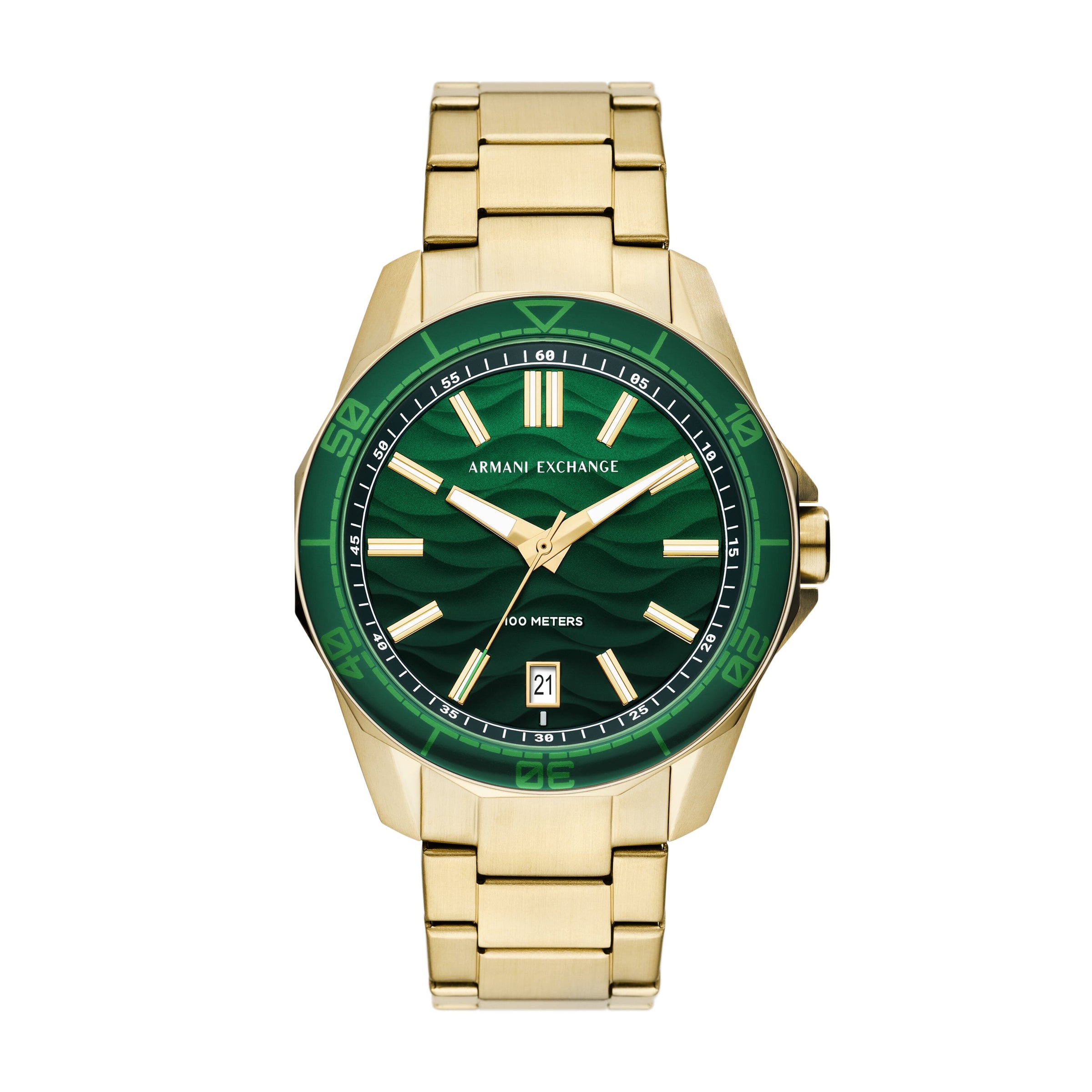 Armani Exchange Three-Hand Date Gold-Tone Stainless Steel Watch AX1951 Watches Armani Exchange 