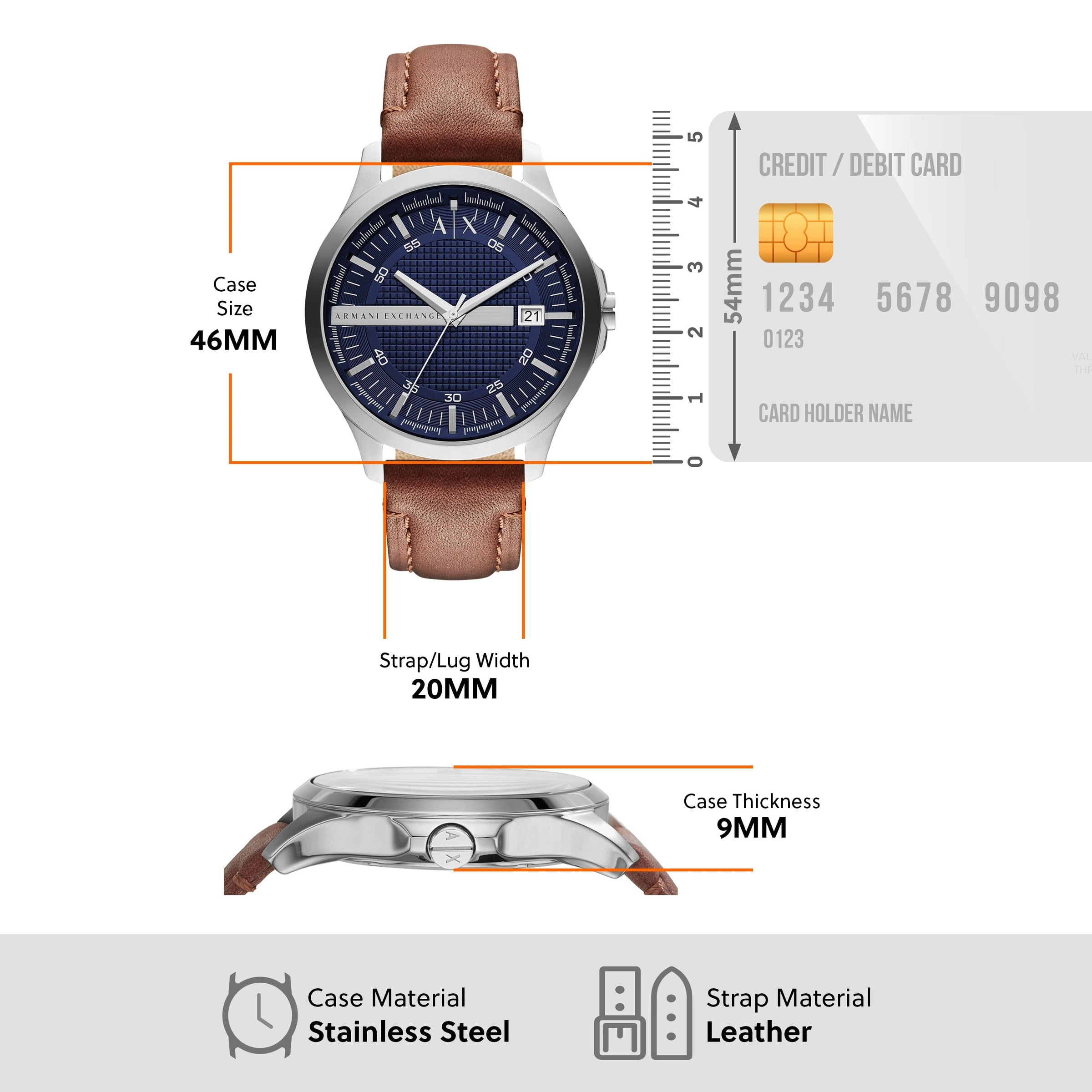 Armani Exchange Men's Leather Watch - AX2133 Watches Armani Exchange 
