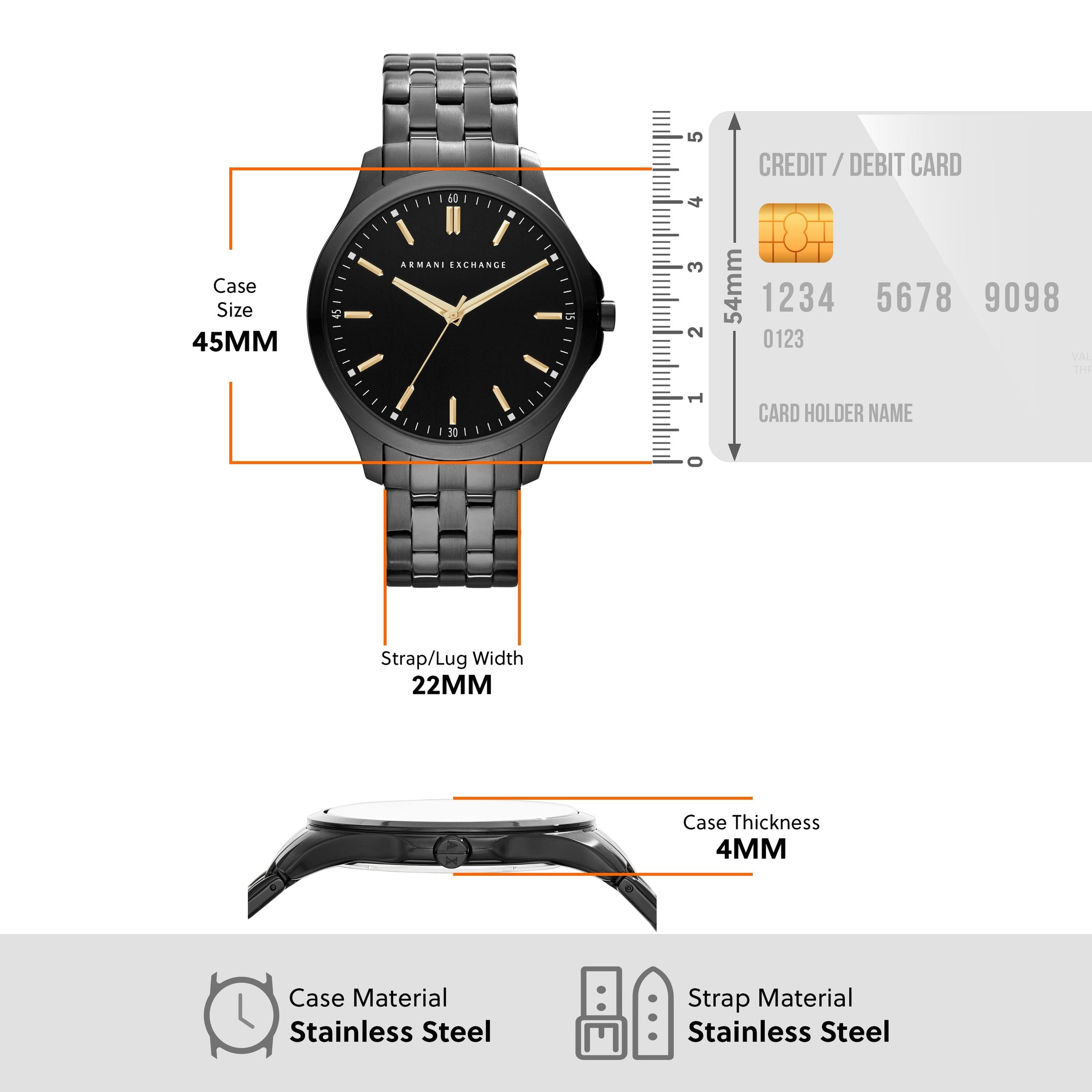 Armani Exchange Men's Black Face Black Band Watch AX2144 Watches Armani Exchange 