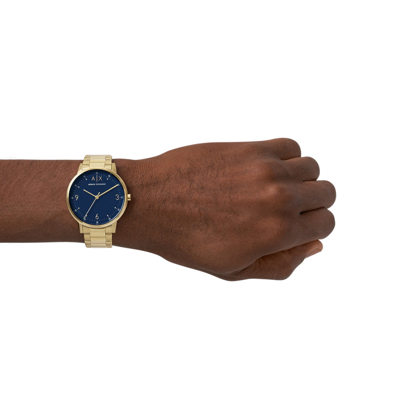 Armani Exchange Cayde Gold and Blue Men's Watch AX2749 Watches Armani Exchange 