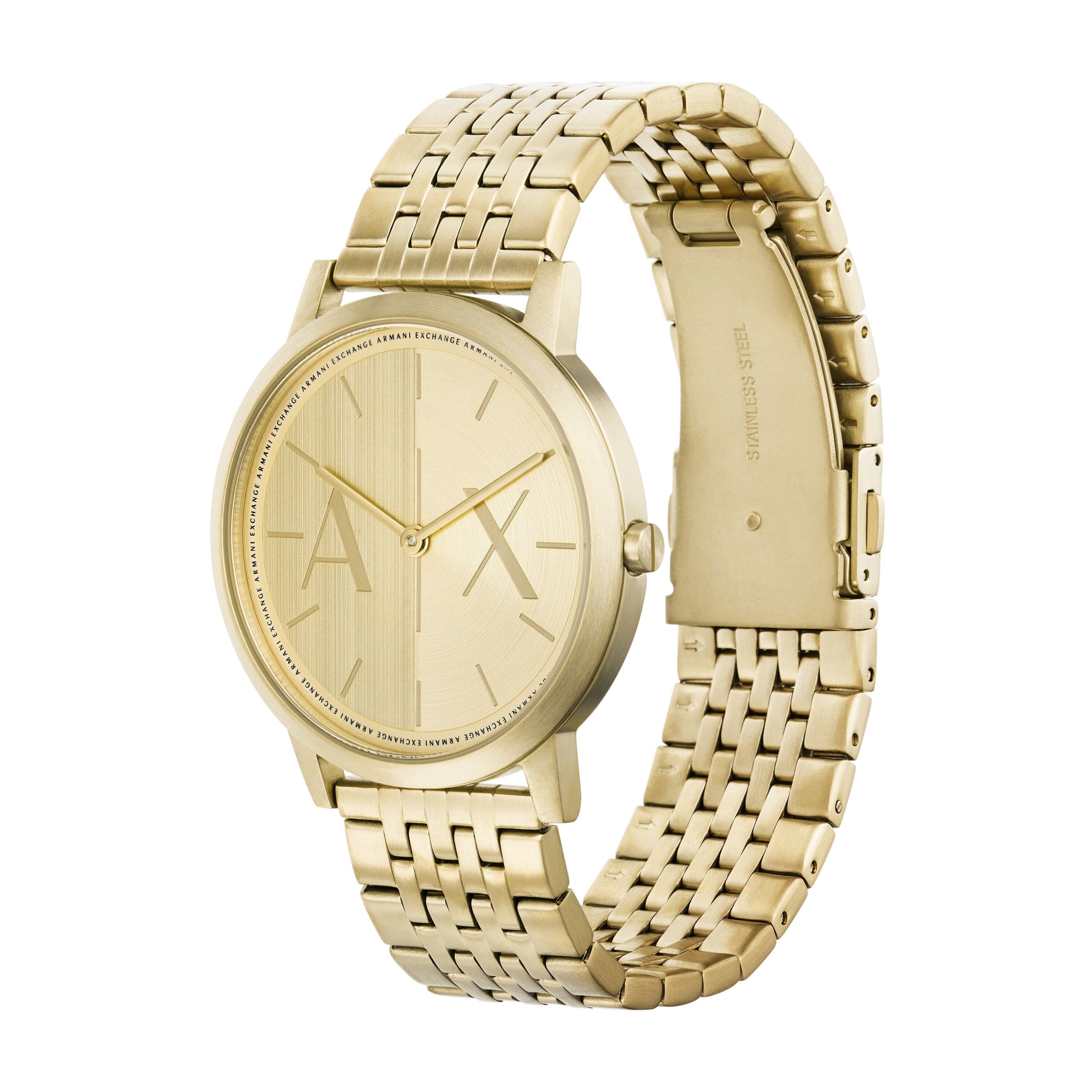 Armani Exchange Two-Hand Gold-Tone Stainless Steel Watch AX2871 Watches Armani Exchange 