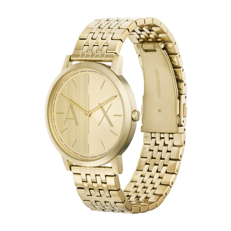 Armani Exchange Two-Hand Gold-Tone Stainless Steel Watch AX2871 Watches Armani Exchange 