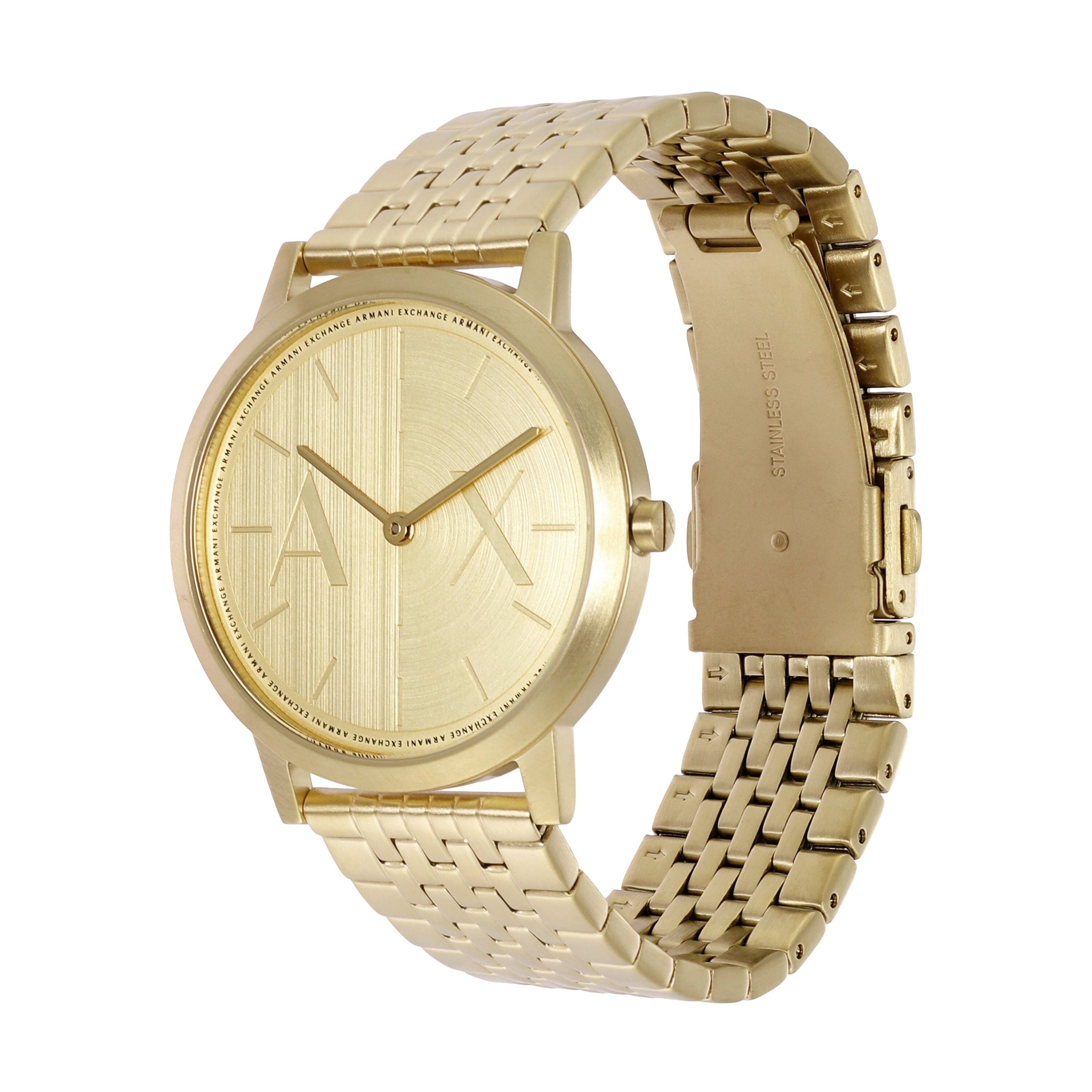 Armani Exchange Two-Hand Gold-Tone Stainless Steel Watch AX2871 Watches Armani Exchange 