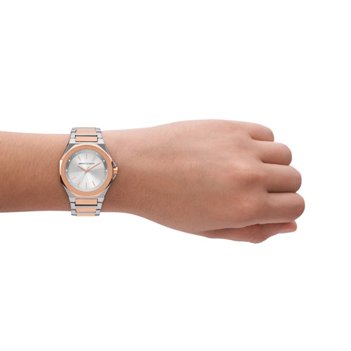 Armani Exchange Three-Hand Two-Tone Stainless Steel Watch AX4607 Watches Armani Exchange 