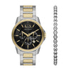 Armani Exchange Chronograph Two-Tone Stainless Steel Watch and Bracelet Set AX7148SET Watches Armani Exchange 