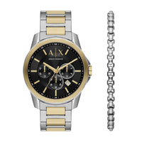 Armani Exchange Chronograph Two-Tone Stainless Steel Watch and Bracelet Set AX7148SET Watches Armani Exchange 