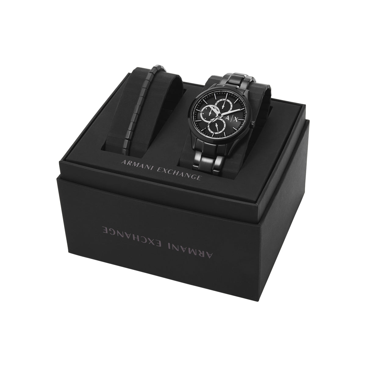 Armani Exchange Multifunction Black Stainless Steel Watch and Bracelet Set AX7154SET Watches Armani Exchange 