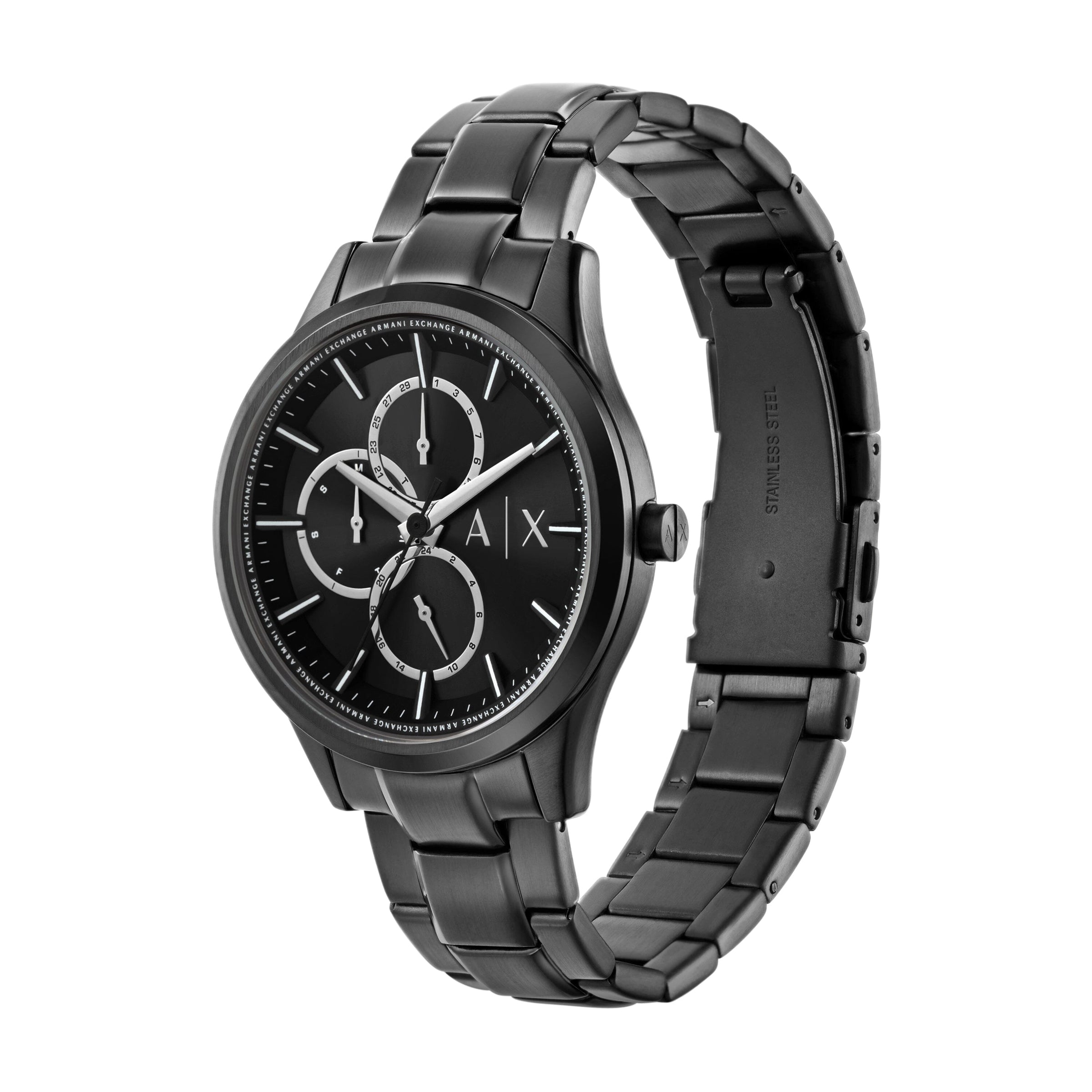Armani Exchange Multifunction Black Stainless Steel Watch and Bracelet Set AX7154SET Watches Armani Exchange 