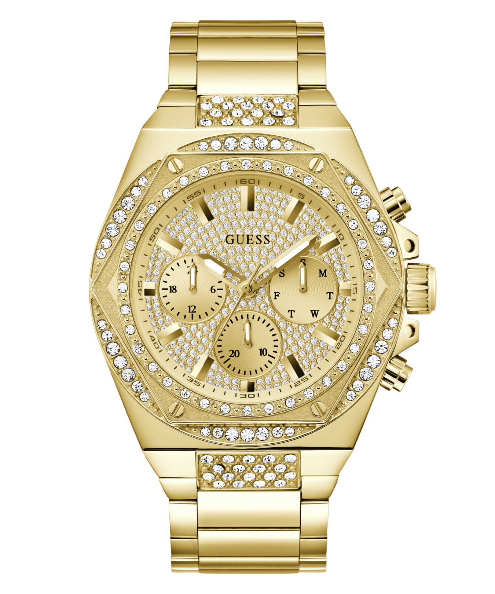 GUESS Men's Gold Tone Multi-function Watch GW0899G2 Watches Guess 