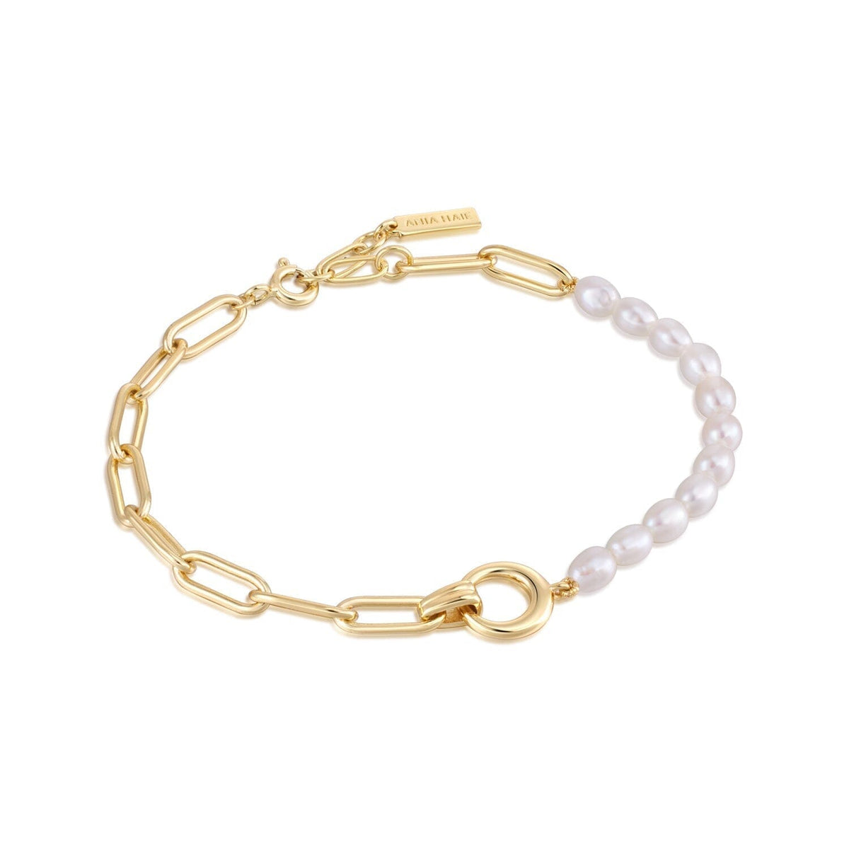 Ania Haie Gold Pearl Chunky Link Chain Bracelet Bracelets Ania Haie 
