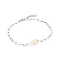 Ania Haie Silver Pearl Sparkle Chunky Chain Bracelet Bracelets Ania Haie 